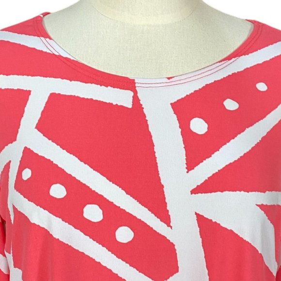 NWT Clara Sun Woo Abstract Stripes + Dots Tunic Parachute Hem Resortwear Top-M - Picture 5 of 14